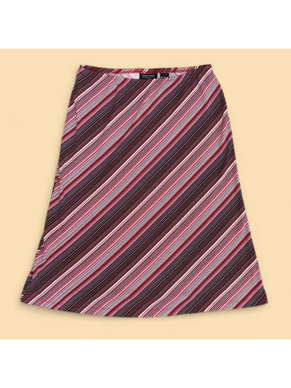y2k striped preppy downtown it girl midi skirt
